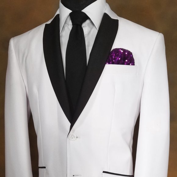 Men's Sequin Pre-Folded Pocket Square Insert - Purple - Picture 2 of 4